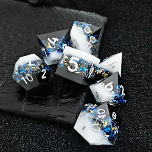 Epoxy Resin Liquid Sand Dice Set for DND, Dungeons & Dragons, COC RPG Board Games, Adult Party Games