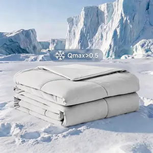 MACINSO Cooling Comforter for Hot Sleepers, Lightweight Summer Down Alternative Duvet with Breathable Ice Silk Fabric, Air Conditioner Blanket for Night Sweats, Machine Washable All-Season Cooling Quilt for Bedroom, Dorm & Guest Room (White, Queen Size)
