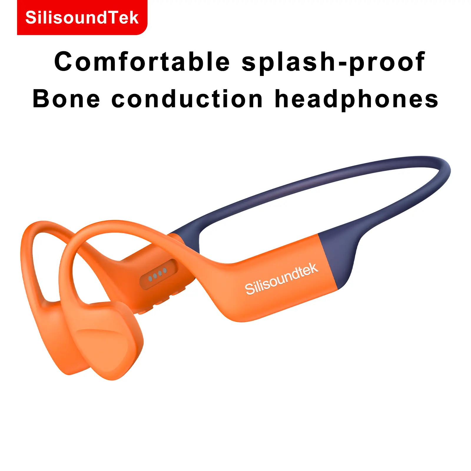 SilisoundTek Low-Profile Wireless Open-Ear Headset - Bluetooth 5.3 Bone Conduction Tech, Air Conduction Design, IPX8 Underwater Submersible, 32GB MP3 Player, Long-Lasting Batteries for Running, Swim, Outdoor Activities