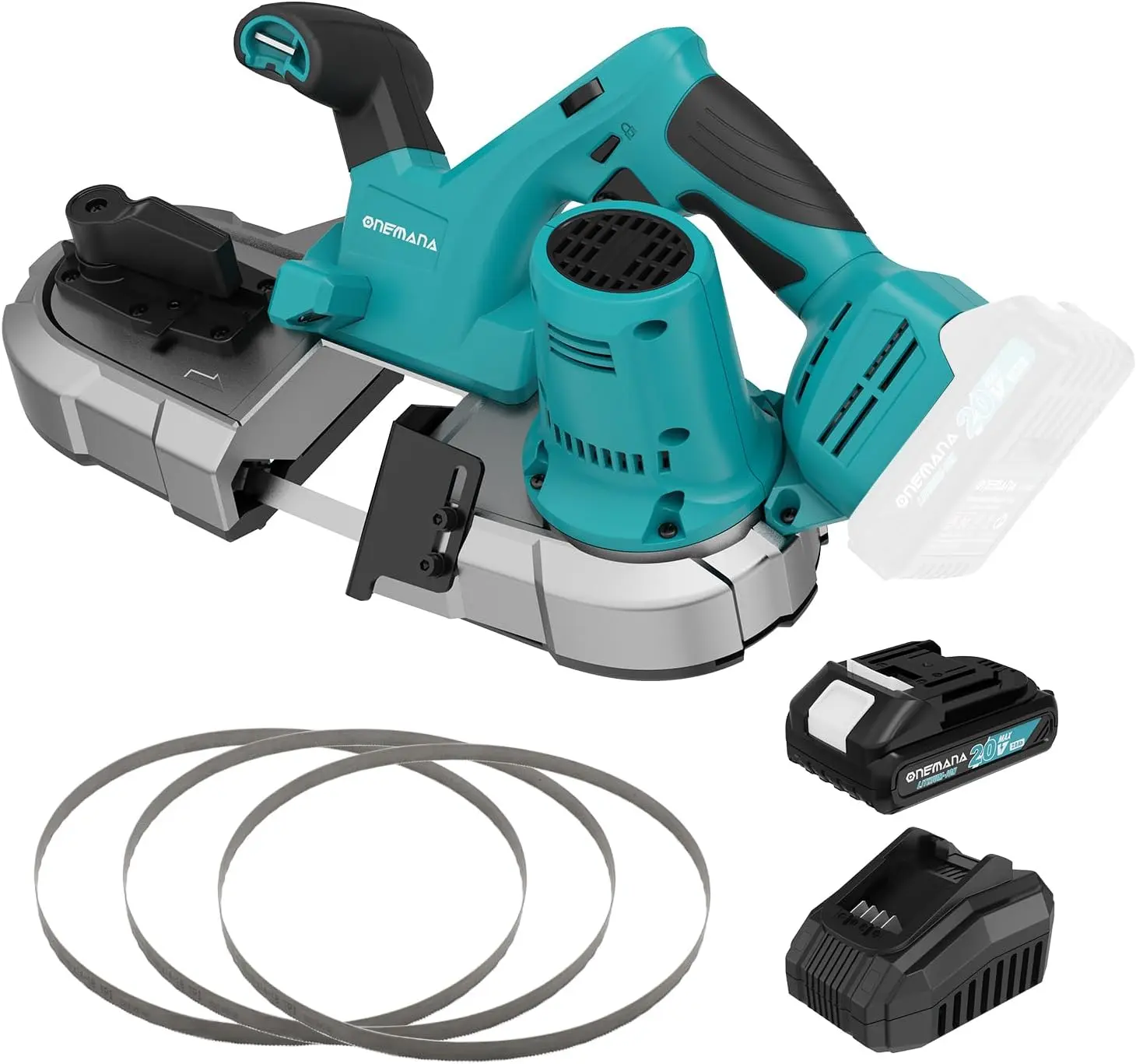Cordless Bandsaw, 20V Brushless Portable Bandsaw, 2.5" Deep Cut Metal Band Saw, 6 Speeds Band Saw for Cutting Metal,woodworking,Pipe, Conduit (Battery Included)
