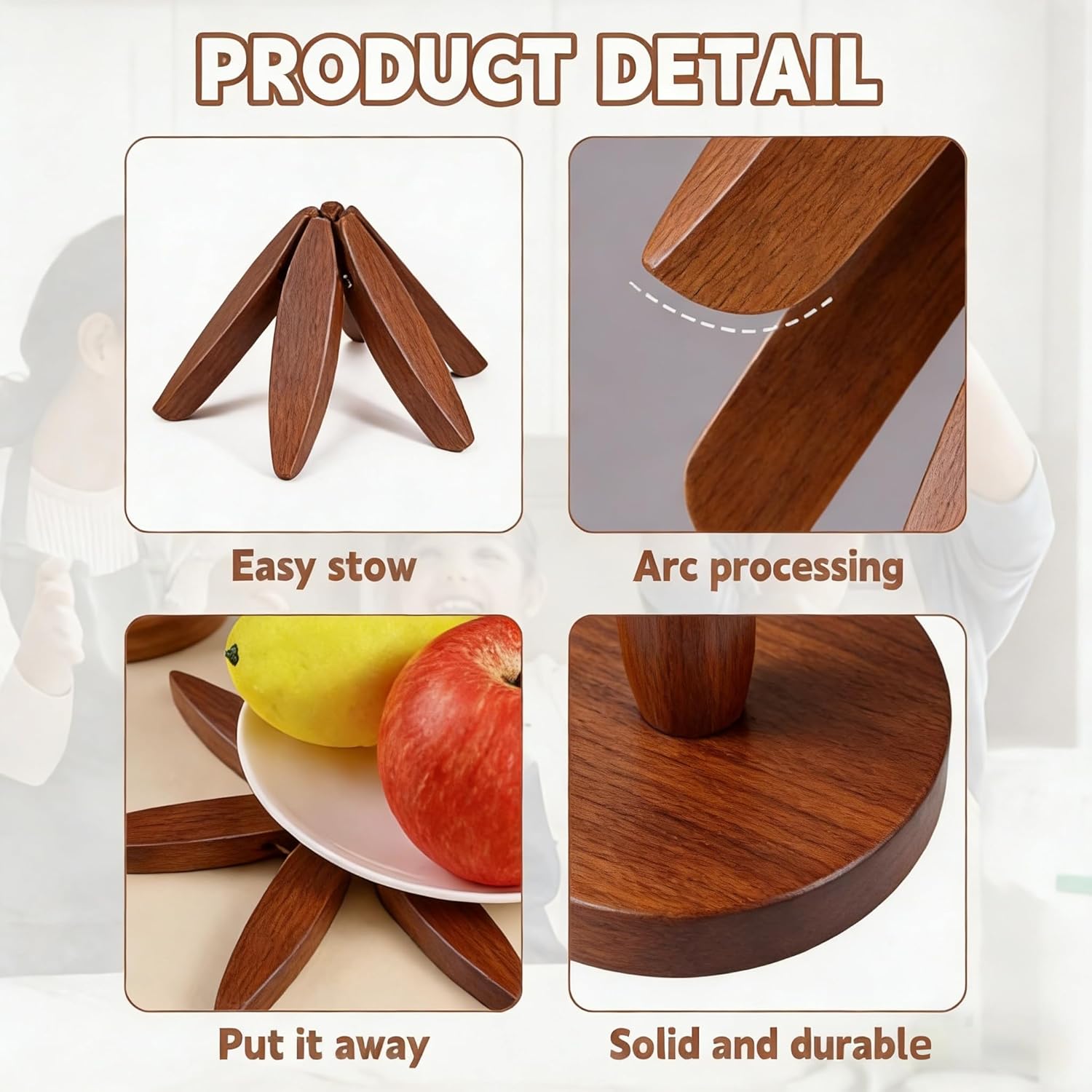 [2026 Upgraded]Wooden Leaf Coaster Set with Stand, Heat Resistant TableMat, Natural Wood Placemat for Dining Table and HomeDecor,, Heat Resistant Mat for Hot Dishes Pots Teapots,mothersdaygift,Tableware Coasters