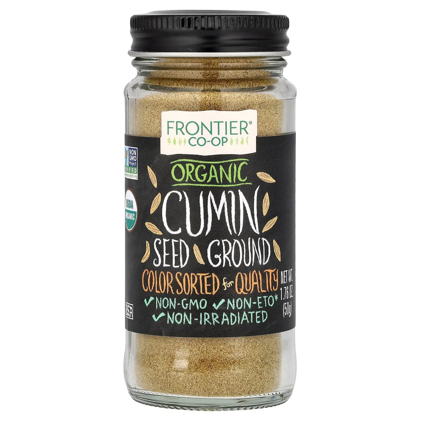 Frontier Co-op Organic Cumin Seed, Ground, 1.76 oz (50 g)