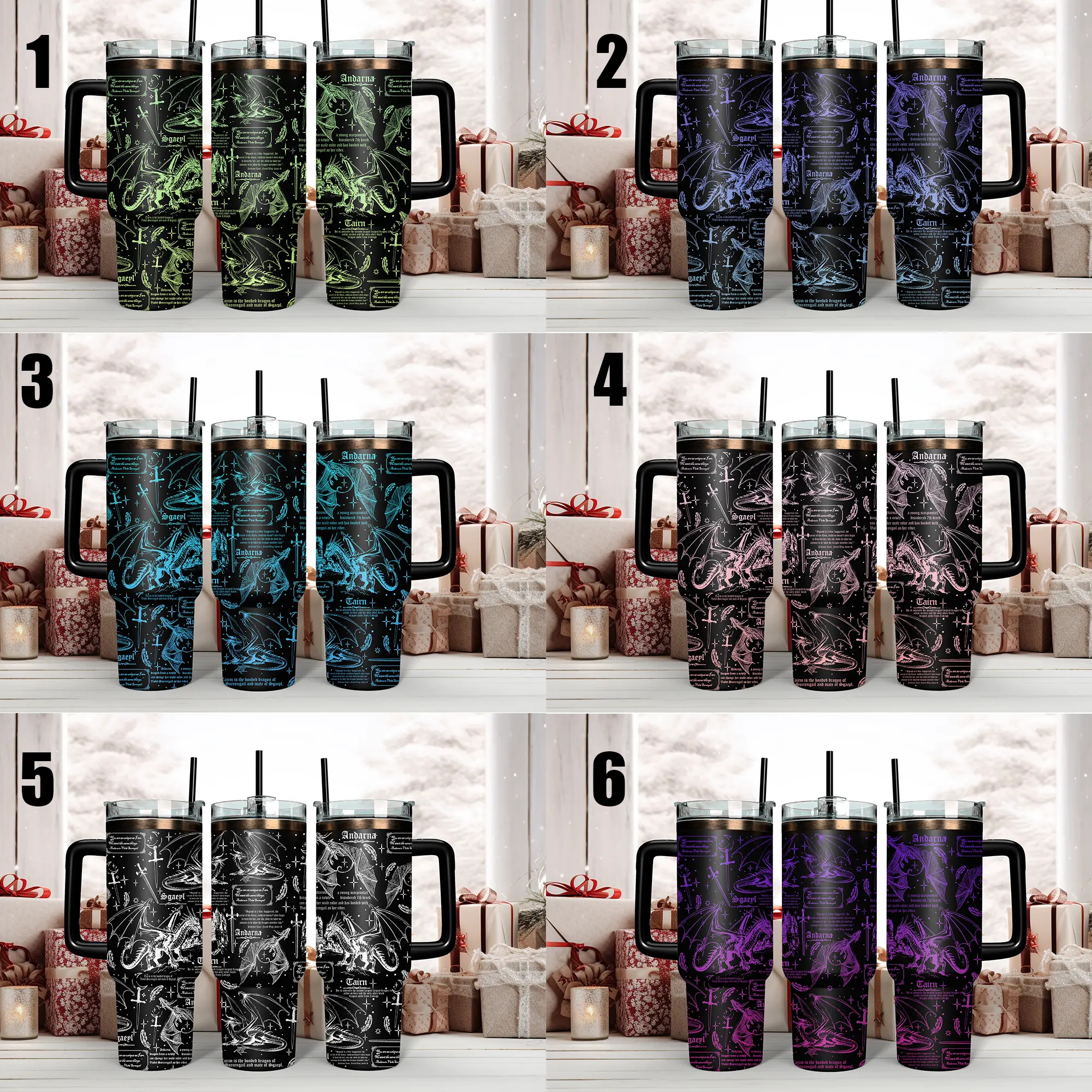 40oz Insulated Stainless Steel Fourth Wing Dragon Lore Tumbler - Basgiath War College Tairn,Andarna & Sgaeyl Anatomy Art Mug with Handle,Detachable Straw,Lid - Leak-Free,Portable,Reusable 1000-2000ml Ice-Cooled Insulation Drinkware for BookTok Readers, Cl