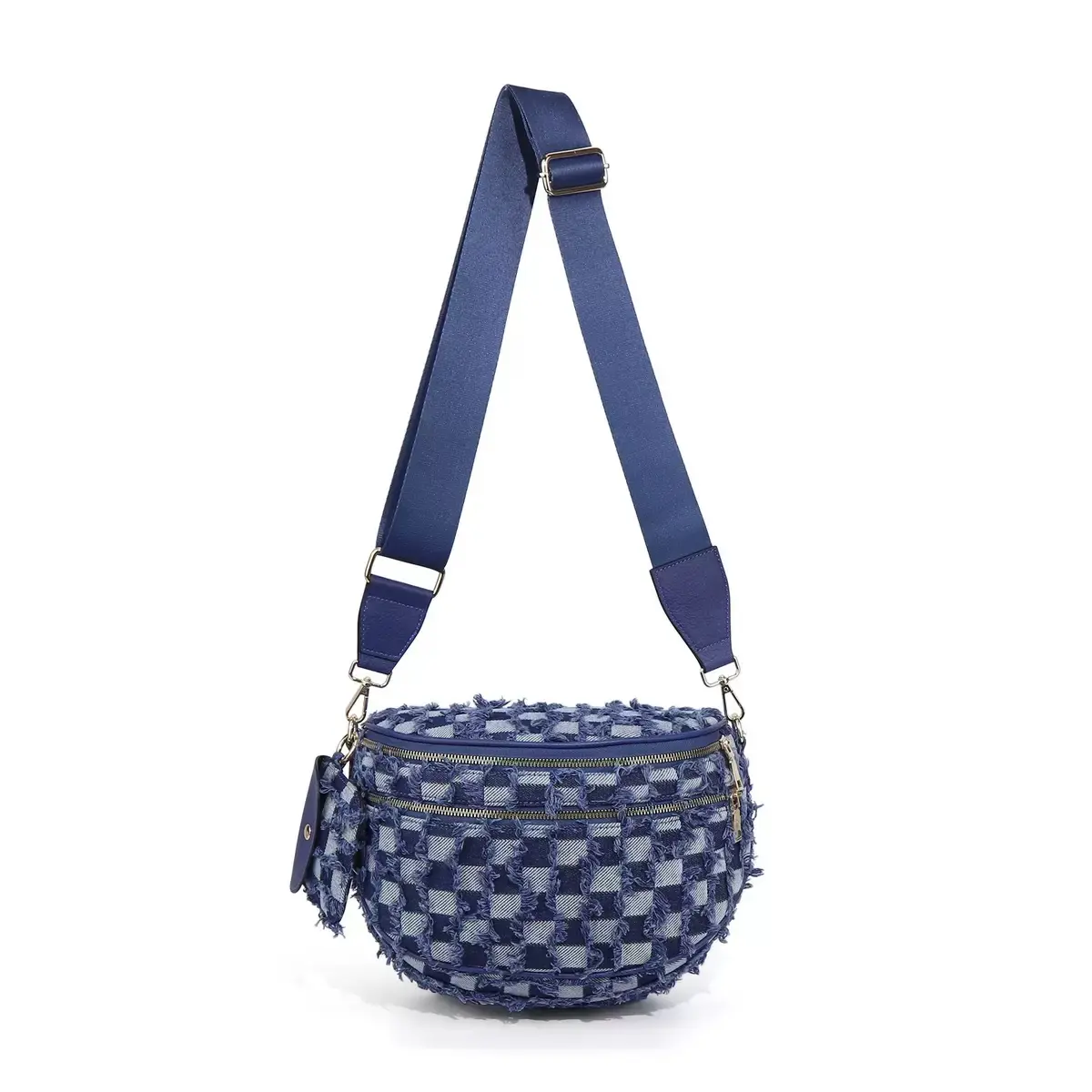 Women's Checkered & Leopard Print Crossbody Sling Bag - Adjustable Waistband Bag with Multi-Pockets, Mini Coin Purse for Travel, Casual Daily Use
