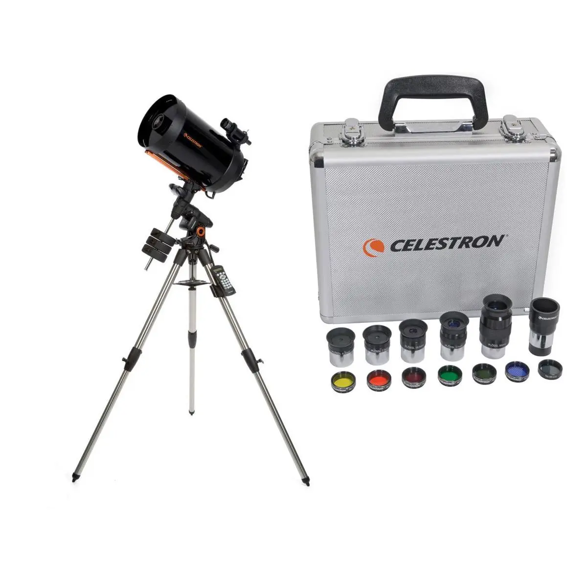 Celestron Advanced VX 11" Schmidt-Cassegrain Telescope - with Deluxe Accessory Kit (5 Celestron Plossl Eyepieces, 1.25" Barlow Lens, 1.25" Filter Set, Accessory Carry Case