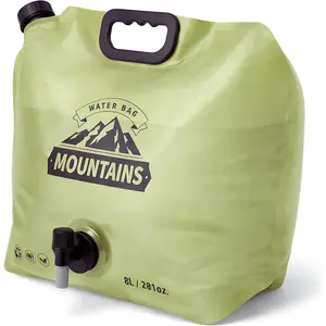 2 Gallon Collapsible Camping Water Container with Spout Reusable Foldable Jug for Water Storage Outdoor Hiking Emergency Prep (1 Pack)