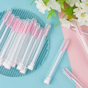 40 Pieces Disposable Mascara Brushes Tubes Set 40 Pieces Empty Mascara Wand Tube with 40 Pieces Eyelash Brush Makeup Tool Cleaning Brush for Eyelash Extension