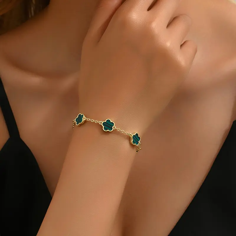 Fashion Five-Petal Flower Five-Leaf Clover Bracelet Personality Simple Versatile Jewelry