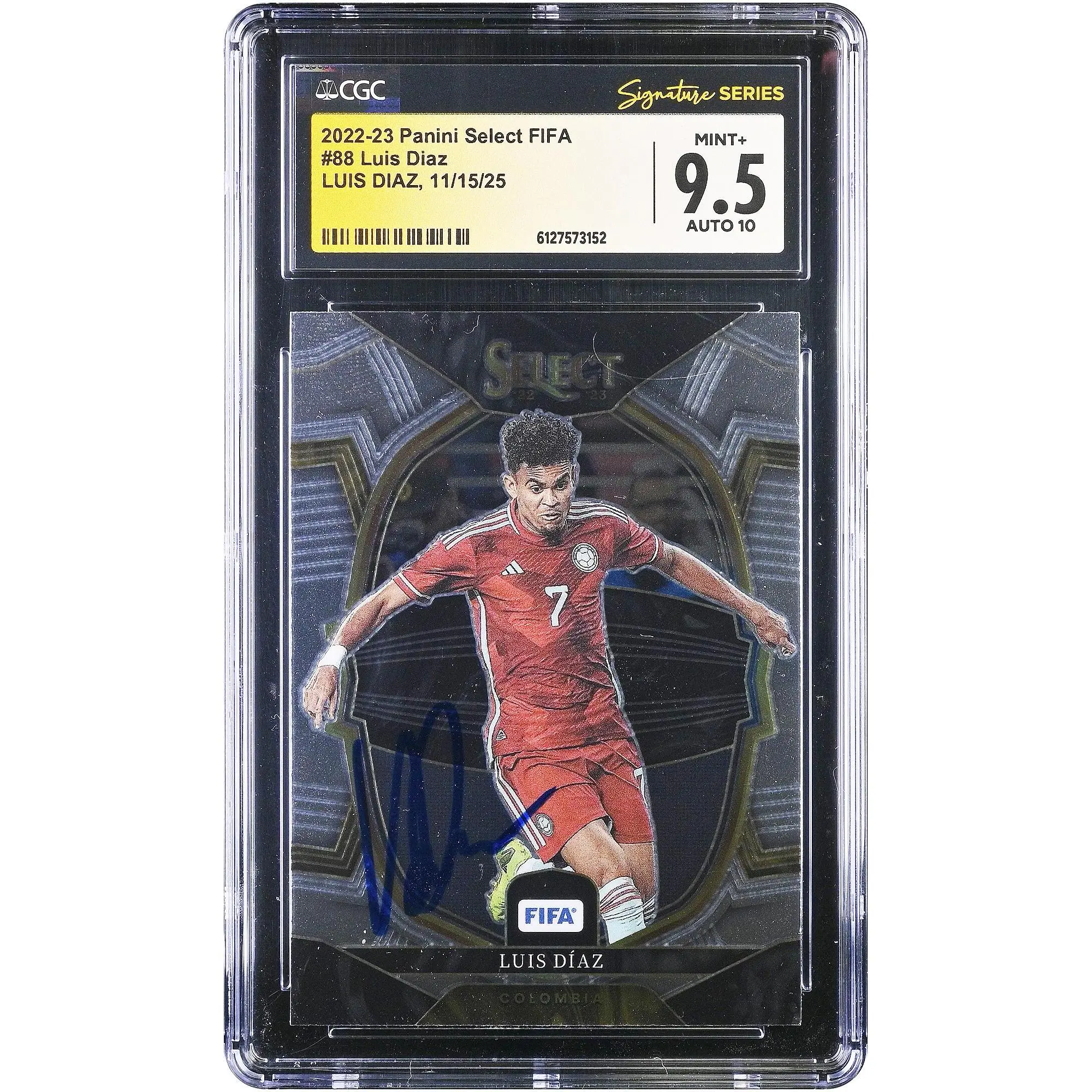 Luis Diaz Colombia Autographed 2022-23 Panini Select FIFA Terrace #88 CGC Authenticated 9.5/10 Card - Fanatics Authentic Certified