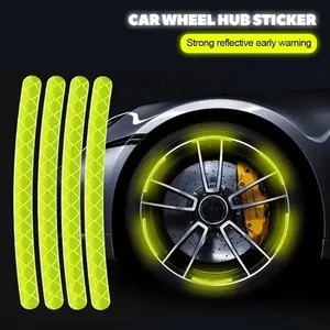 20pcs Car Motorcycle Wheel Hub Reflective Strips Stickers Car Styling Decal Sticker Auto Moto Decor Decals