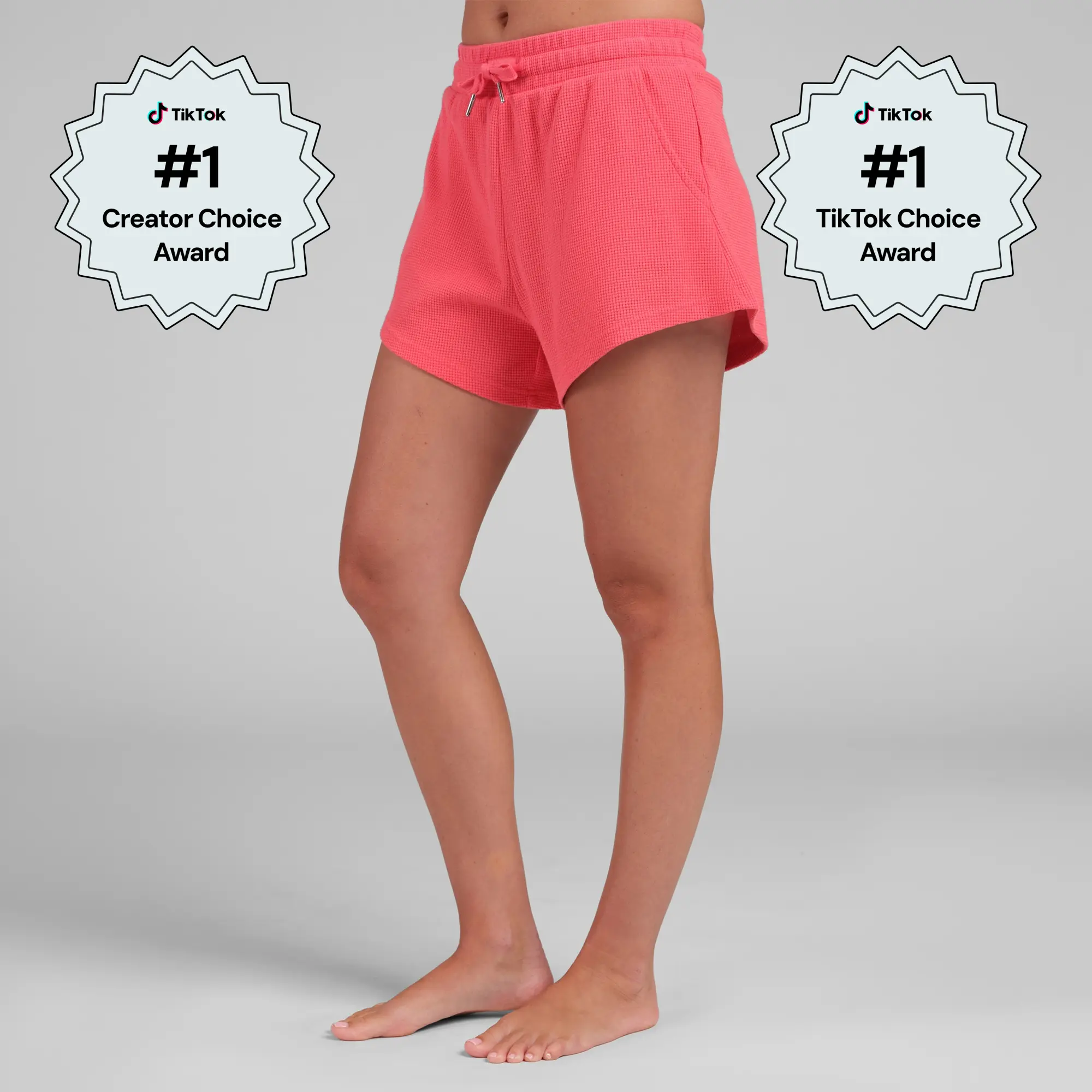 Comfrt | Waffle Lounge Short | Textured Waffle Knit Lounge Shorts With Drawstring