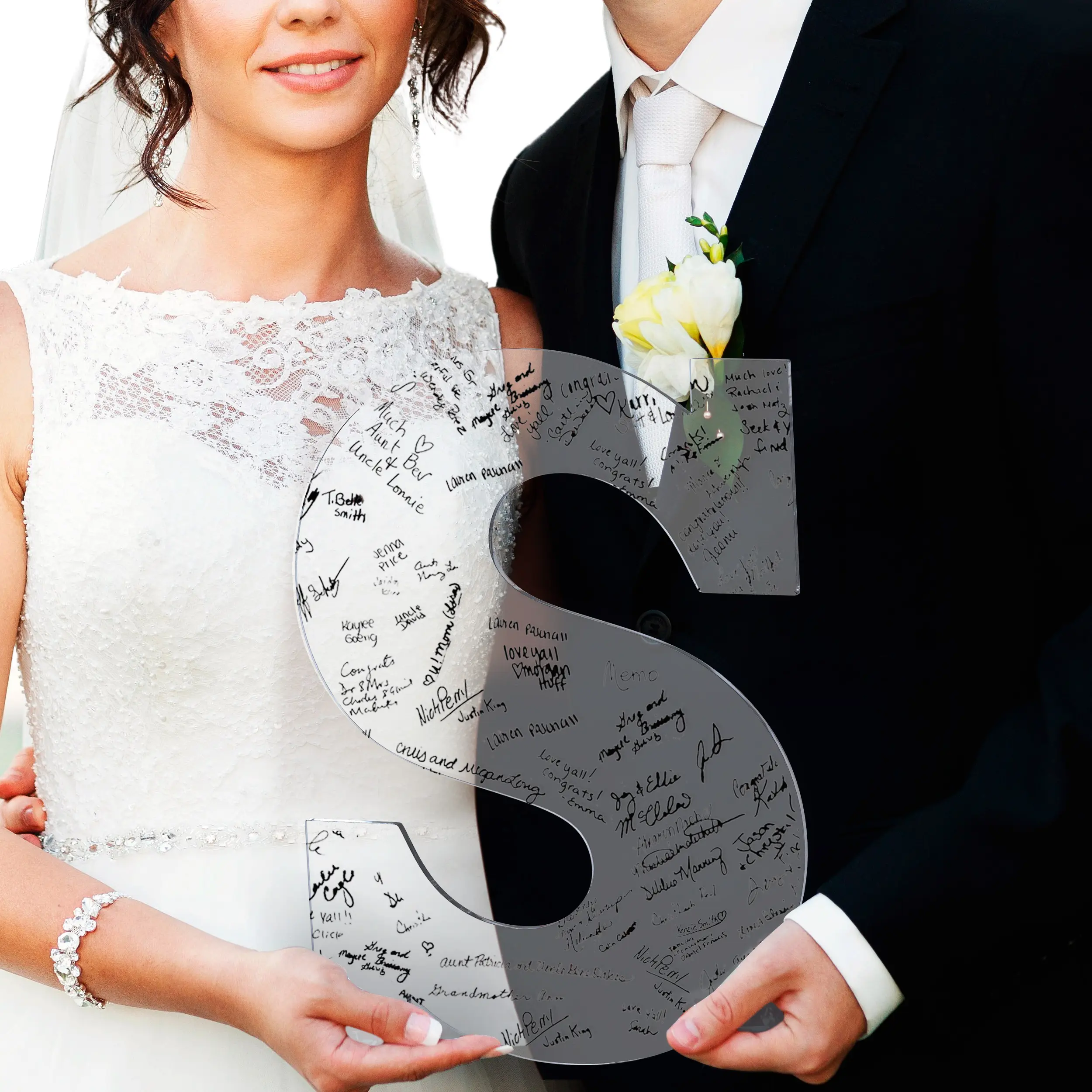 7Penn Big Letter S for Guest Book Signing - 22 Inch Acrylic Marquee Letter