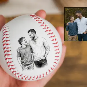 Personalized Photo Baseball Gift for Dad, Best Dad Ever Keepsake, Father’s Day Gift from Kids, Custom Baseball Gift