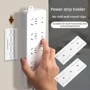 6 PCS Power Strip Fixed Mount Wall Plate with Hole Punch & Clip, Router/Outlet Wall-Mounted Power Strip for Wall Mounting