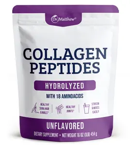 Hydrolyzed Collagen Peptides Powder - Unflavored & Grass Fed Protein Supplement for Hair, Skin, Joints - Non-GMO, Type 1 and 3, for Women and Men