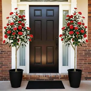 【GARVEE】Lifelike Artificial Camellia Tree – Realistic Silk Flowers & Foliage, Maintenance-Free Faux Greenery, Perfect for Indoor Outdoor Home, Office, Living Room, Patio Decor – 3FT, White