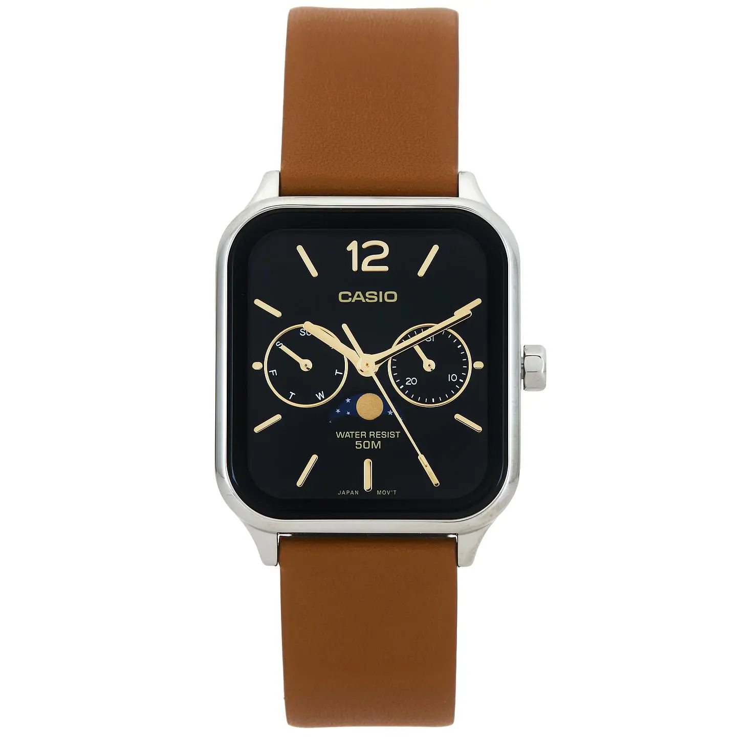 Casio Moon Phase Watch in Brown & Black