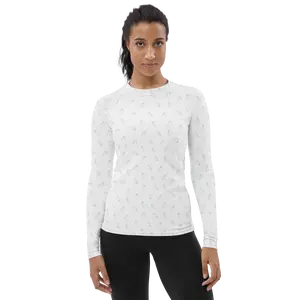 Baby Bottle Underscrub in White for Mother Baby, NICU, L&D Nurses and Healthcare Workers Uniforms, Fitted Long Sleeve