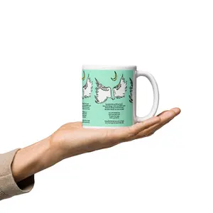 Beautiful Wings White Glossy Ceramic Mug 11 oz Sturdy Microwave & Dishwasher Safe Lead & BPA-Free Coffee Tumbler Reusable Washable Cup with Vivid Print Drinkware