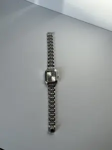 squared silver watch