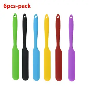 6 Counts Silicone Baking Spatula Set, Colorful Non-Stick Baking Tools, Jam Scraper & Cake Cream Mixer, Kitchen Accessories, Party Supplies, Baking Utensils Supplies, Kitchenware, Home