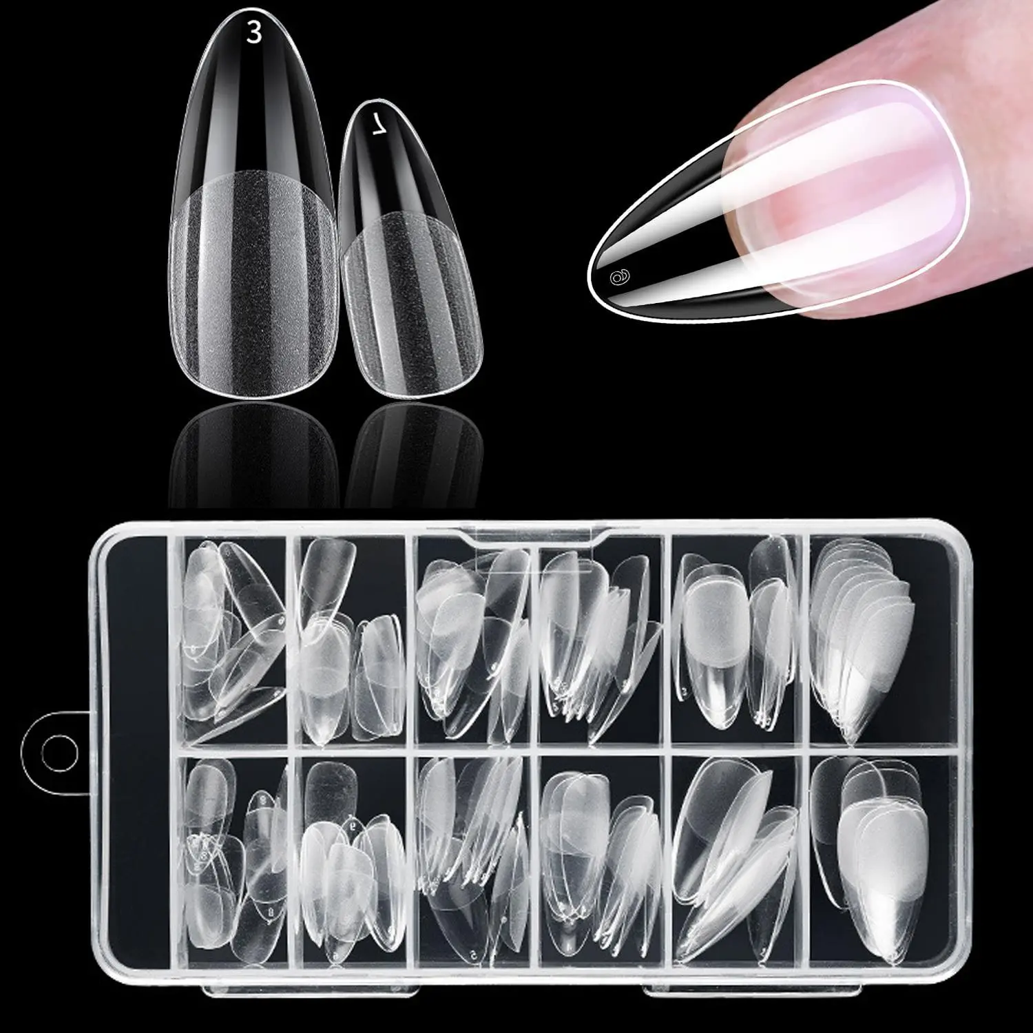 Clear Matte Nail Art & Nail Care Nail Kit, 120pcs/set Press on Fake Nail Kit for Beginners, Coverage False Nails Tip, Water Drop Full Sticker for Nail