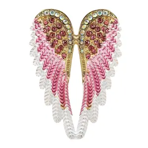 Rhinestone Angel Wings Brooch Pin