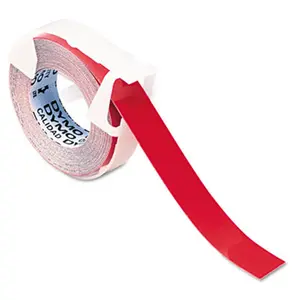 212 MAIN Dymo 520102 Glossy Self-Adhesive Embosser Labeling Tape, 3/8in x 144ft Roll, Red, Glossy Finish