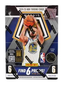 Panini 2024-25 Mosaic NBA Box - Reactive Blue & Fluorescent Metallics - 60 Cards per Box - Exclusive Parallels & Inserts - Collectible Trading Cards