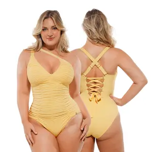 SHAPELLX Smart Sculpt Ruched V-Neck Shaping Swimsuit