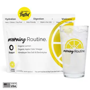 Morning Routine 30-Pack | Organic Daily Hydration Electrolytes with Apple Cider Vinegar Organic Powder, Lemon & Sea Salt | No Sugar, Vegan, Keto-Friendly, All 6 Essential Electrolytes