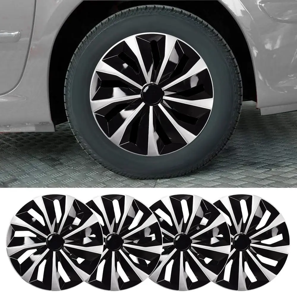 4pc 16-in ABS Plastic Snap-On Tool-Free Hubcap Wheel Cover Replacement Kit, Automotive Parts, Rim Caps, Scratch Guard Auto Accessories