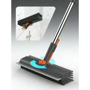 Long-handled floor brush, multi-angle rotating right-angle bristle floor brush