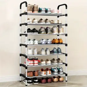 Stackable Shoe Rack Organizer, Shoe Storage Organizers, 4-7 Layer Space-Saving Design, Easy Access Without Dust Cover, Ideal for Home Use, No Assembly Required