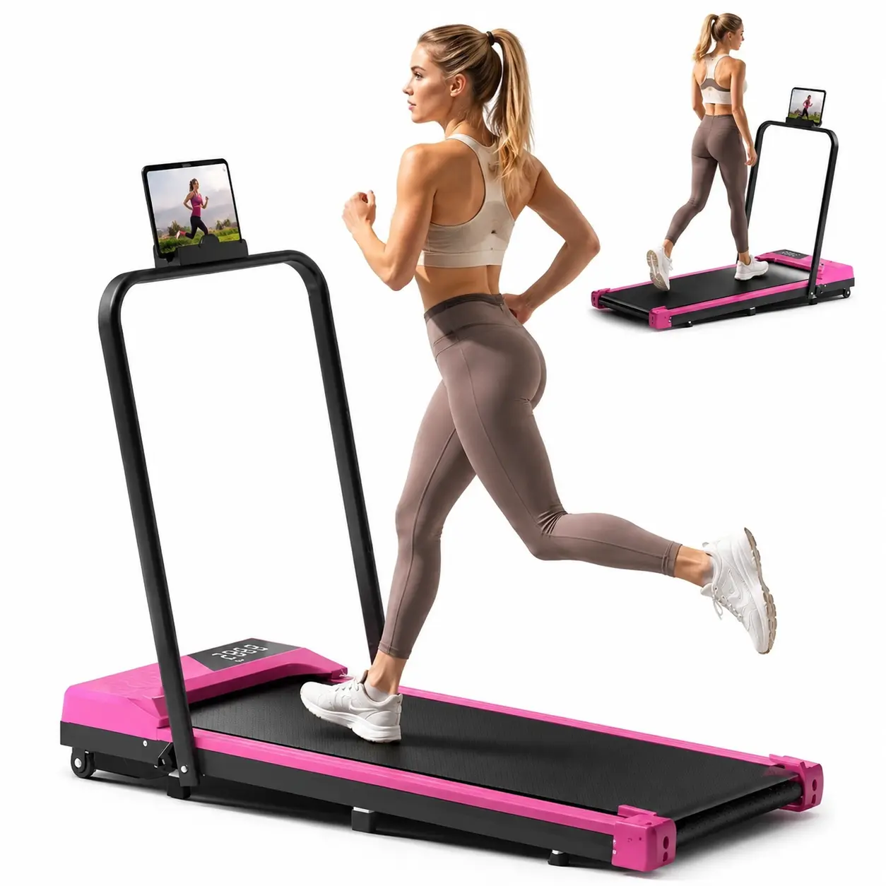 Compact Folding Electric Walking Pad with Adjustable Incline Treadmill for Home Office outdoorfun