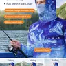 Men's Long Sleeve Fishing Shirt with Face Mask, Hooded Sun Protection Outdoor Fishing Clothing, Gradient Color, Sport Outdoor Clothing, Outdoor Tops, Outdoor Wear