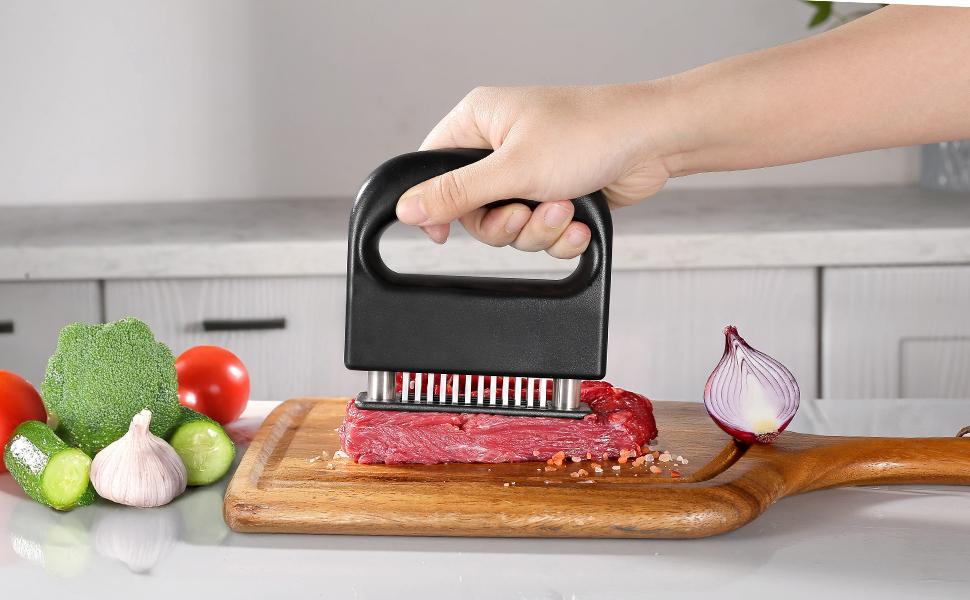 48 Stainless Steel Ultra-Sharp Needle Blades Heavy-Duty Meat Tenderizer, Detachable Kitchen Tool for Pork Chops, Chicken, Barbecue - Home & Party Supplies Cooking Accessory mini gift