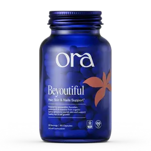 Ora Organic Hair, Skin, and Nails Support- Beyoutiful - Beauty Supplement with B Vitamins and Algae Extracts for Healthy Hair and Skin - 60 Vegan Capsules