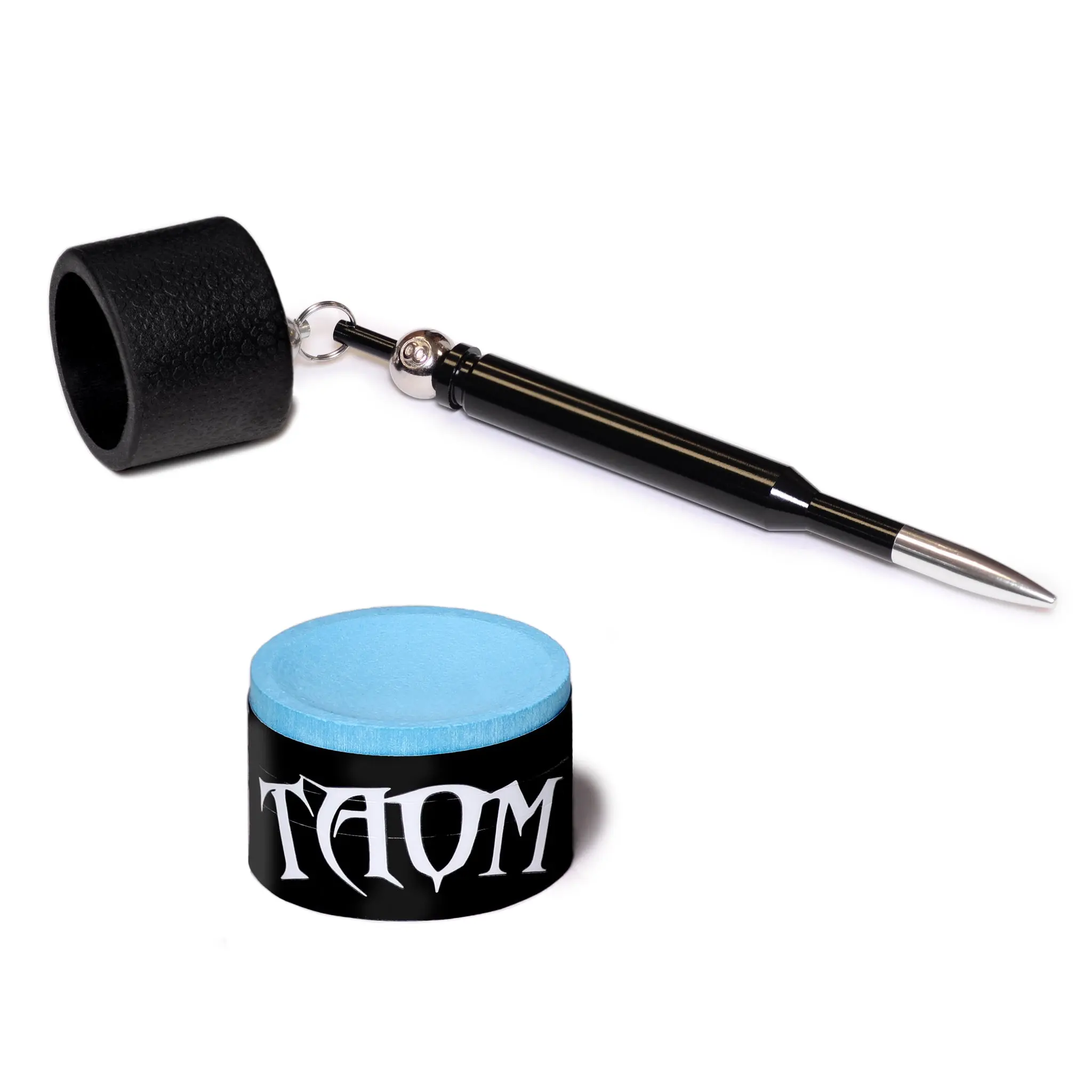 Taom Billiard Pyro Chalk Blue 1 pc w/Bullet Chalk Holder