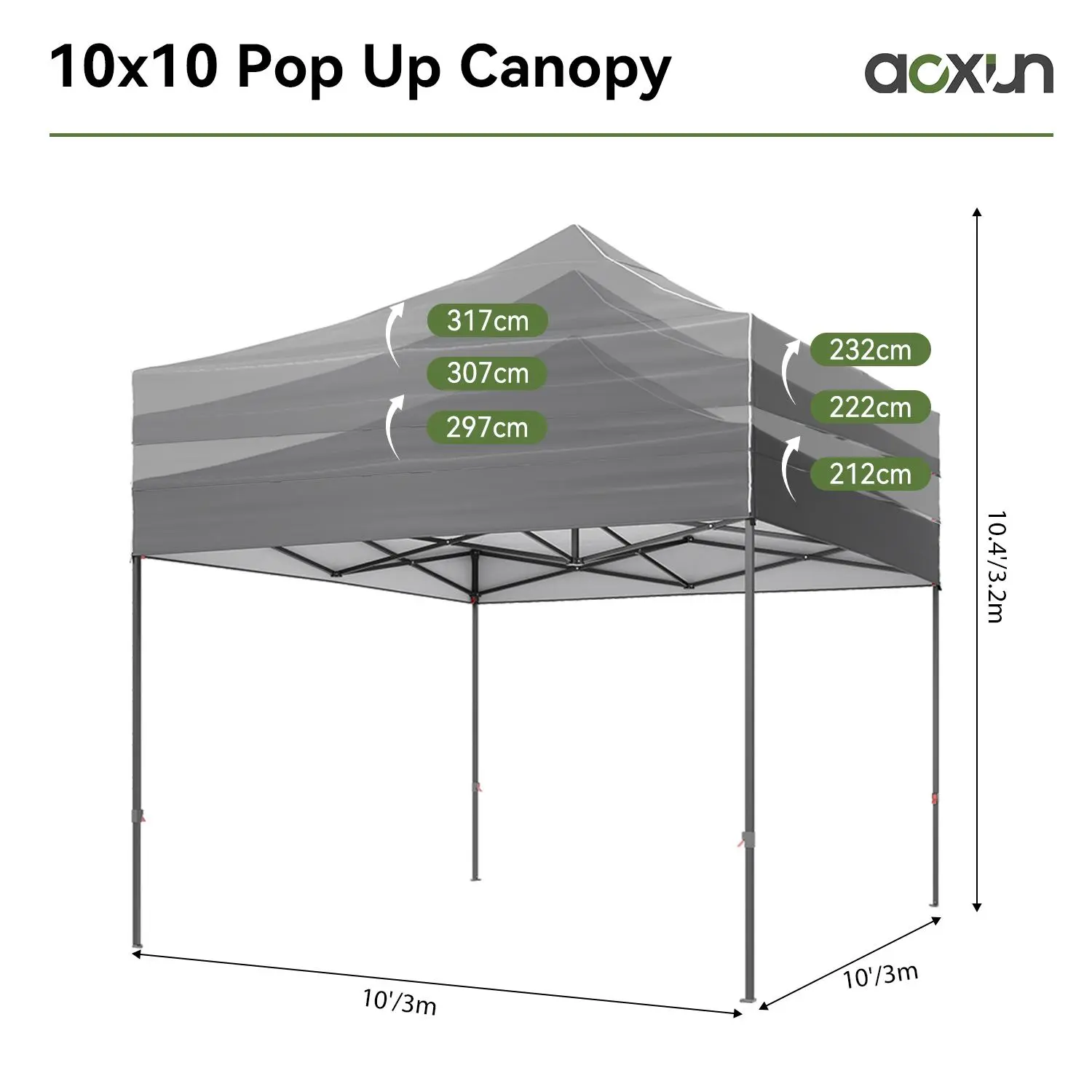 Aoxun Pop Up Canopy Tent, 10x10/10x15/10x20, UPF 50+ Waterproof Outdoor Gazebo, Includes Roller Bag & Sand Bags Aoxun Pop Up Canopy Tent, 10x10/10x15/10x20, UPF 50+ Waterproof Outdoor Gazebo, Includes Roller Bag & Sand Bags
