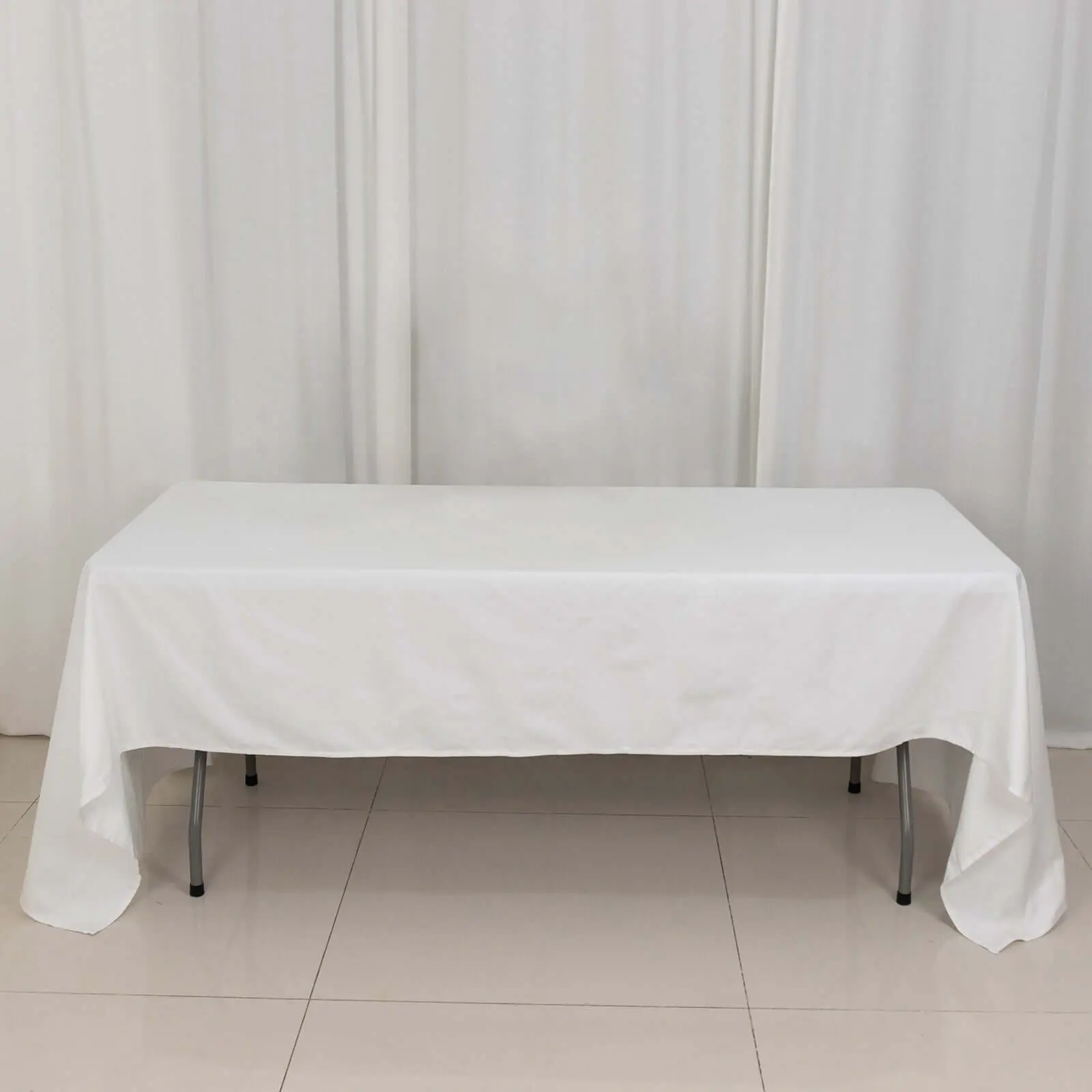 100% Cotton Rectangle Tablecloth, 60"x126" White - Shrinkage-Resistant, Washable, Breathable Soft Table Cover with Care Instructions for Restaurant, Wedding Stylish Tablescapes, Uses