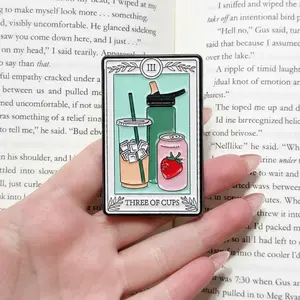 Three of Cups Tarot Phone Grip - Aesthetic Emotional Support Drink Expanding Stand - Funny Iced Coffee and Stanley Cup Style Accessory - Unique Gift for Tarot Readers and Beverage Lovers