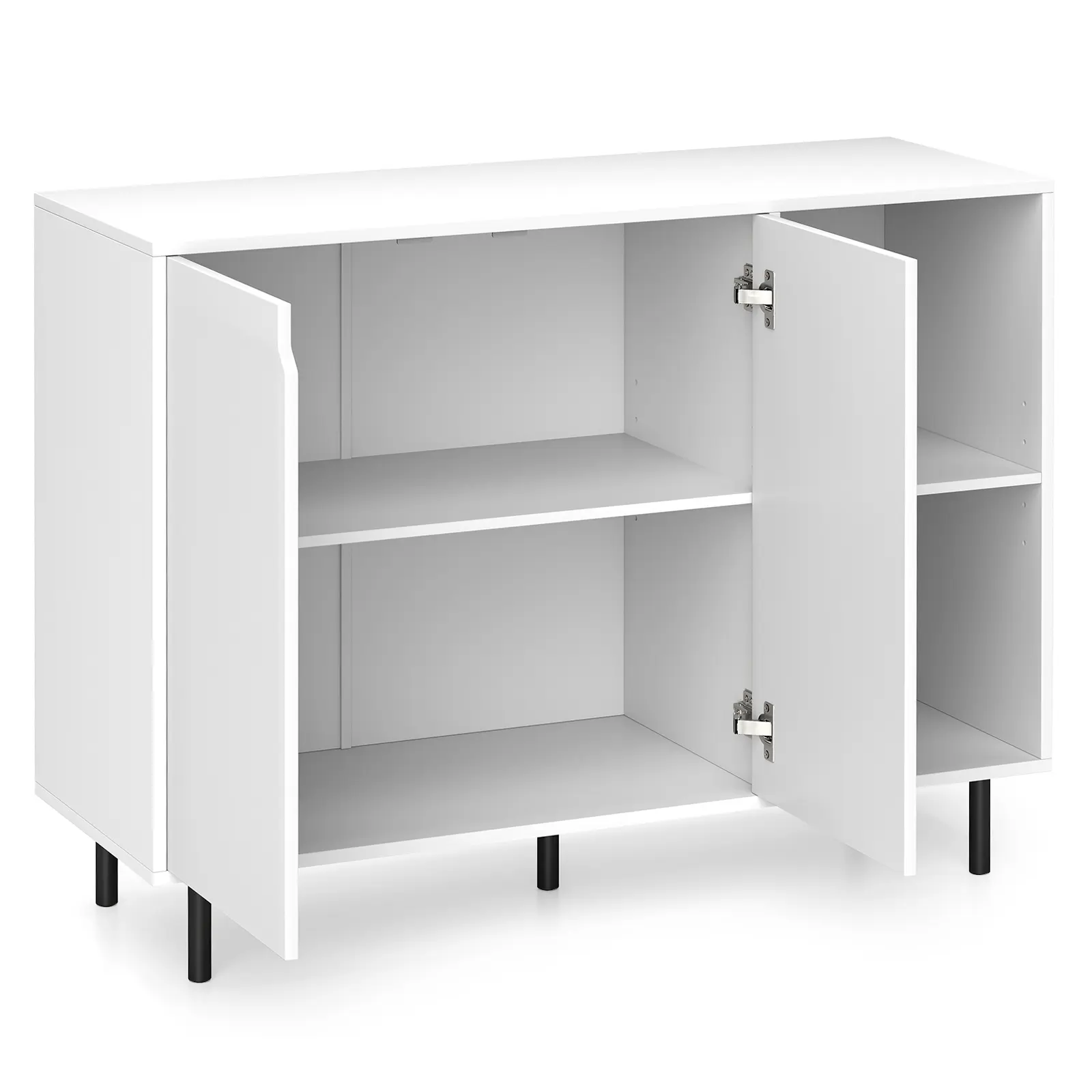 COSTWAY - 42 Inch Sideboard Buffet Cabinet Kitchen with Adjustable Shelves-White