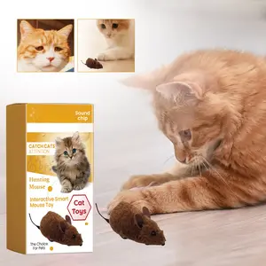 Interactive Pet Mouse Toy - Sound-Emitting Plush Toy for Cats & Dogs (Realistic Mouse Design)