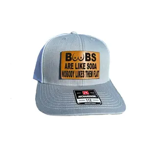 Boobs are like Soda Leather Patch Hat for Men