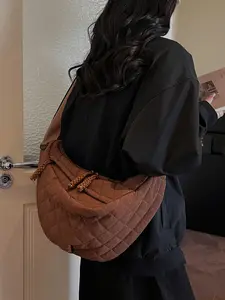 Women's Lightweight Quilted Crossbody Bag, Large Capacity Shoulder Bag, Fashion Casual Commuter Bag, Ideal for Daily Use