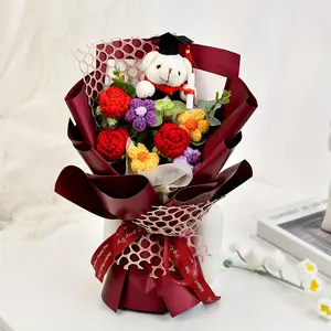 Cute Handmade Yarn Flower Bouquet, Perfect Gift for Friends' Birthdays, Classmates' Graduation Surprises, Special Occasions