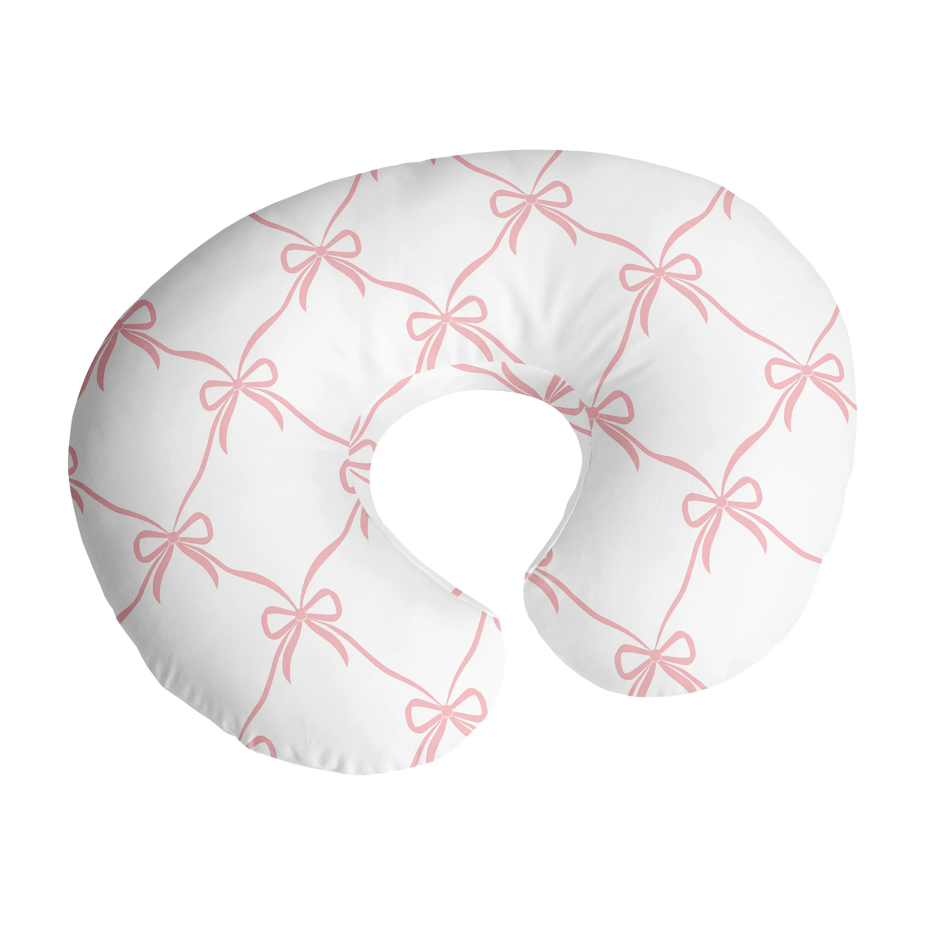 Sweet Jojo Designs Baby Nursing Pillow Cover (Pink Bows) for Girls, Infant/Newborn Nursery, Bottle Breastfeeding Slipcover, Breast Feeding Pillowcase - Pillow NOT Included (for Ballerina Collection)