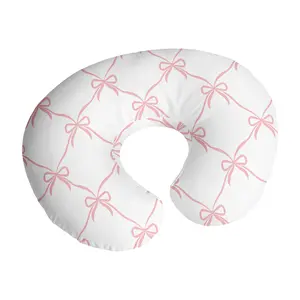 Sweet Jojo Designs Baby Nursing Pillow Cover (Pink Bows) for Girls, Infant/Newborn Nursery, Bottle Breastfeeding Slipcover, Breast Feeding Pillowcase - Pillow NOT Included (for Ballerina Collection)