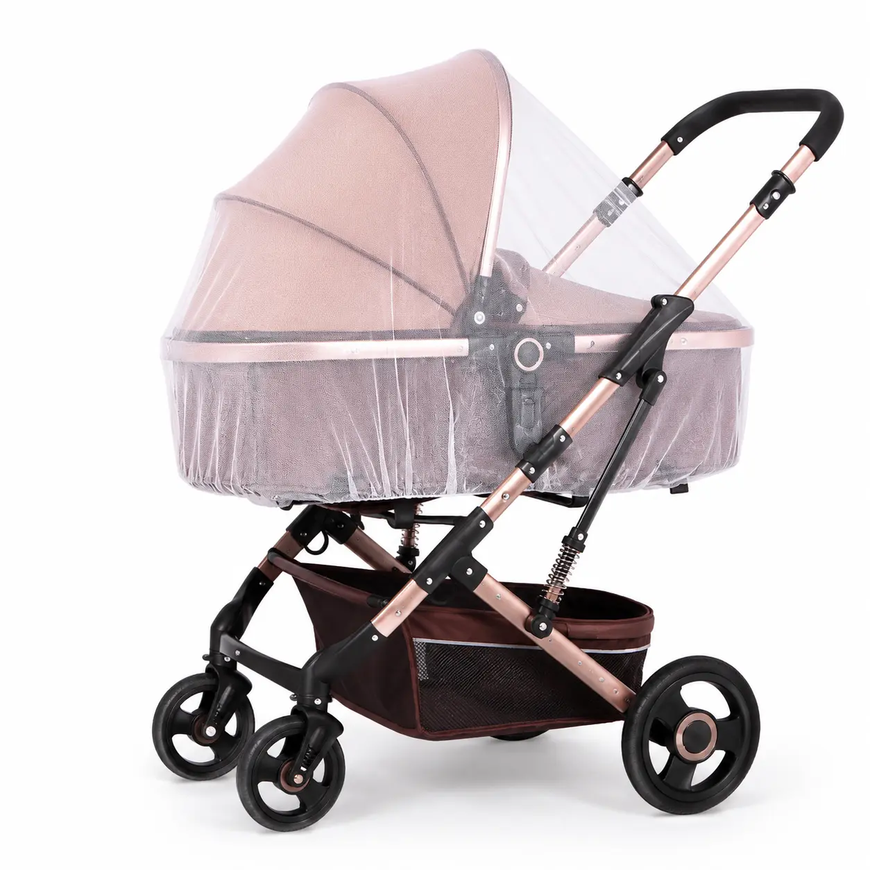 Universal Baby Stroller Mosquito Net, Fine Mesh Breathable Bug Cover, Full Coverage Elastic Insect Net for Bassinet, Pram & Pushchair